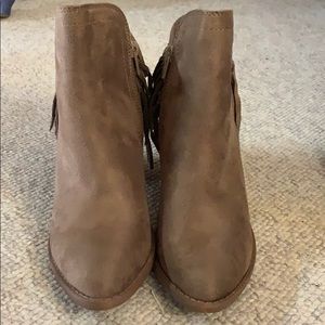 Suede Fringe Booties